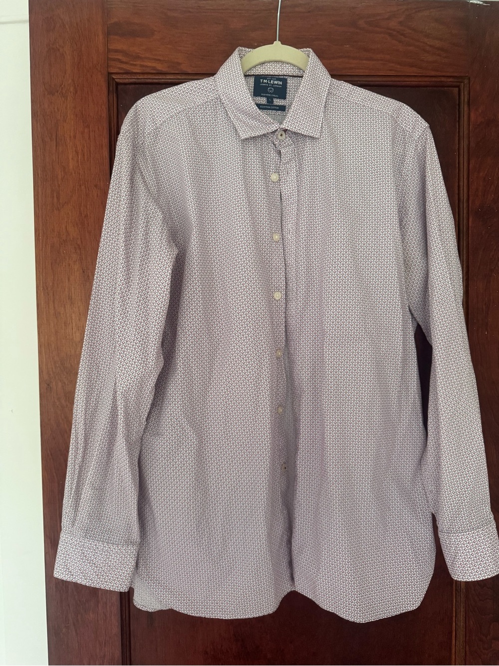 T. M. Lewis Men's Long-Sleeve Patterned Dress Shirt - Light Pink